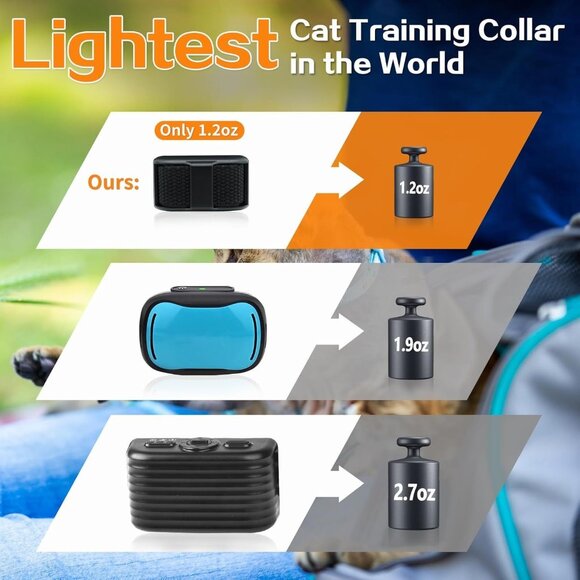 Meow Training Collar Small Cats 5-15Lbs 3 Modes Training  Beep Vibration Shock - Picture 3 of 9